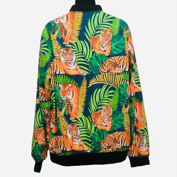 Tiger Streetwear Jacket Mens 2X Satin Bomber - Picture 3 of 6